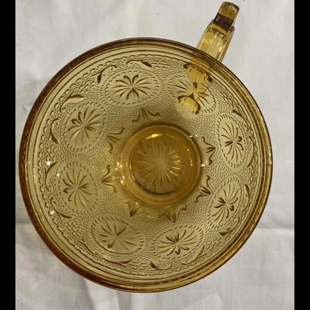 Brockway Glass Co Merican Concord Amber Coffee Cup MCM starburst​​ - Picture 2 of 5